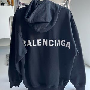 Balenciaga black logo oversized hoodie